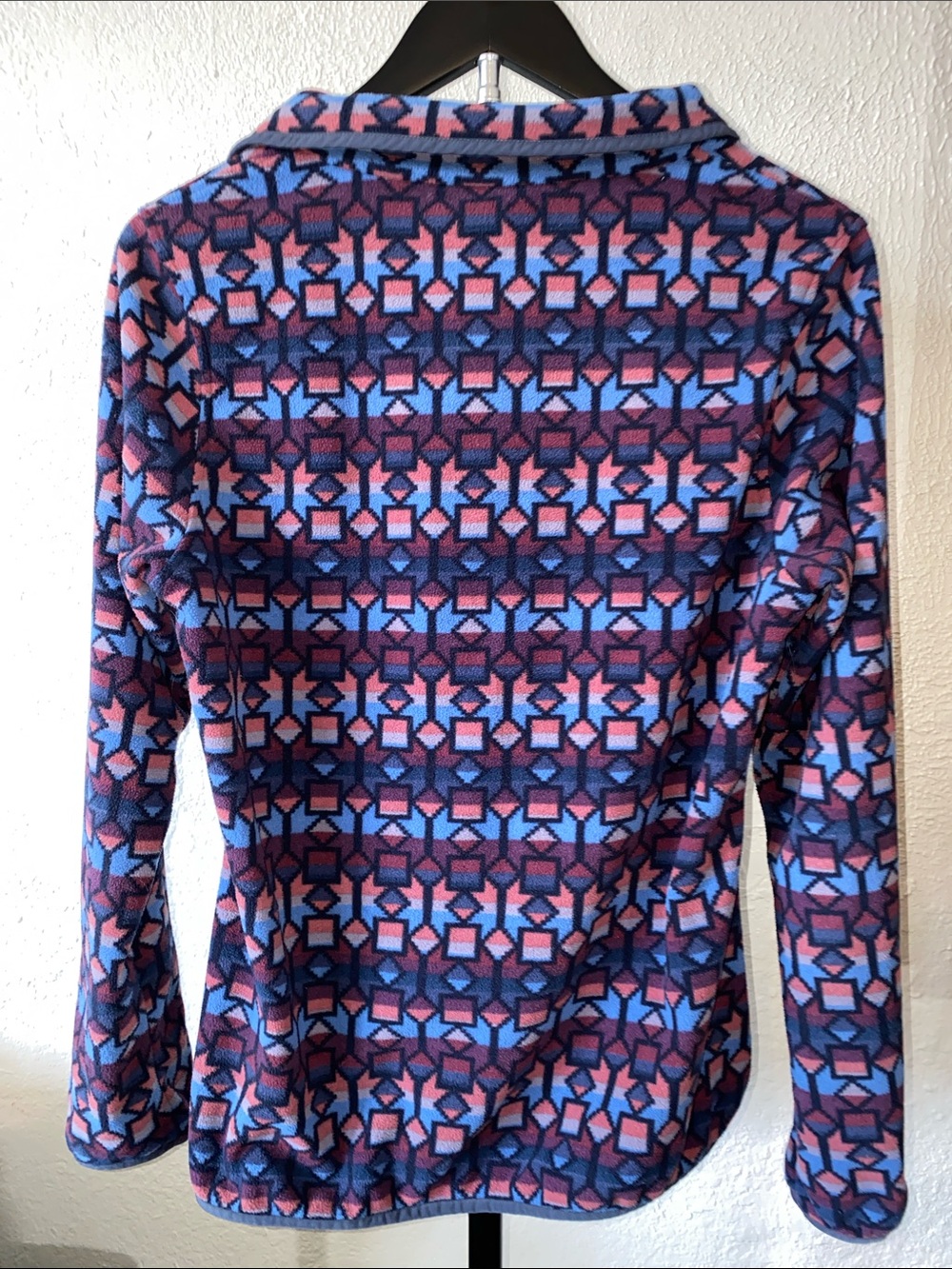 Patagonia Pullover Loose Snap Placket Polyester Fleece Geometric Outdoors Small - Picture 5 of 12